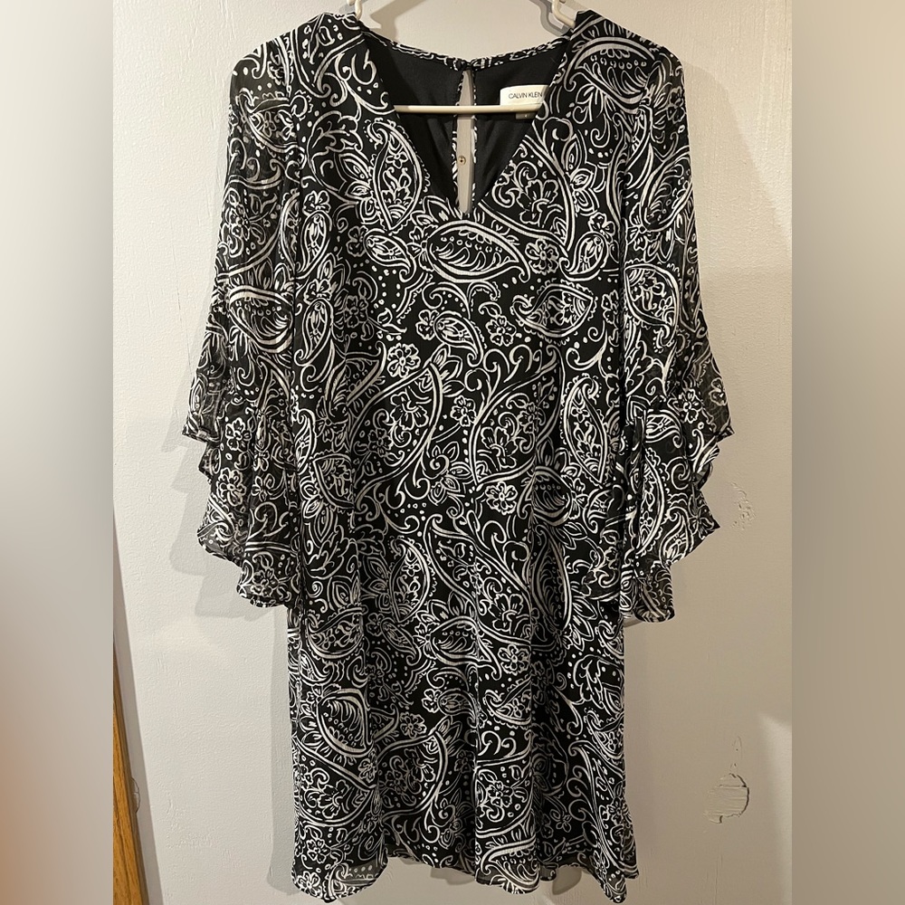Calvin Klein Bell‎ Sleeve Dress Sz4 Oversized